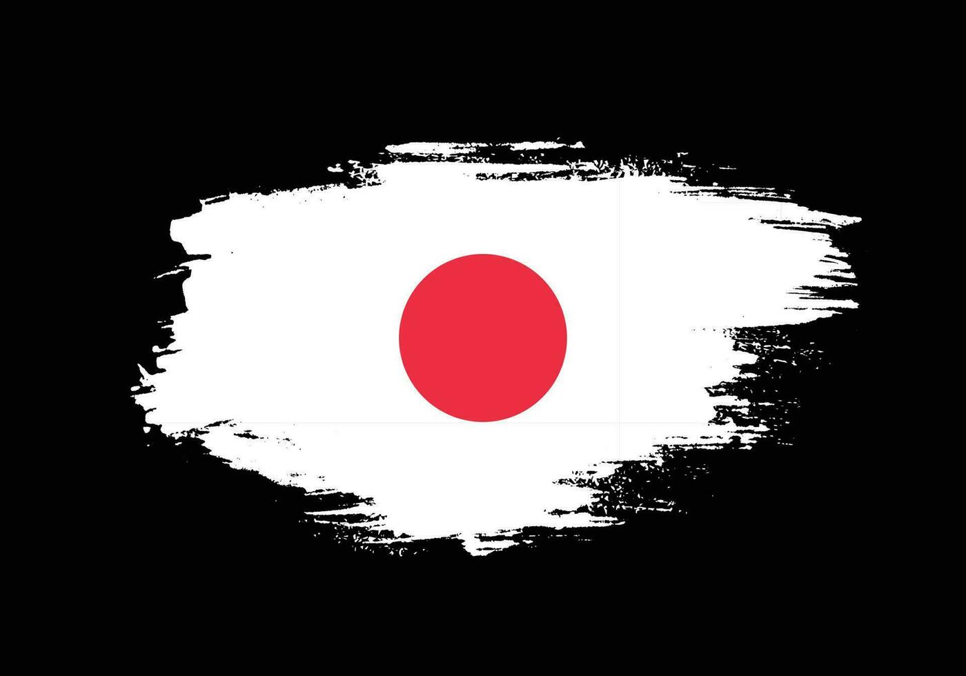 Ink splashes brush stroke Japan flag vector