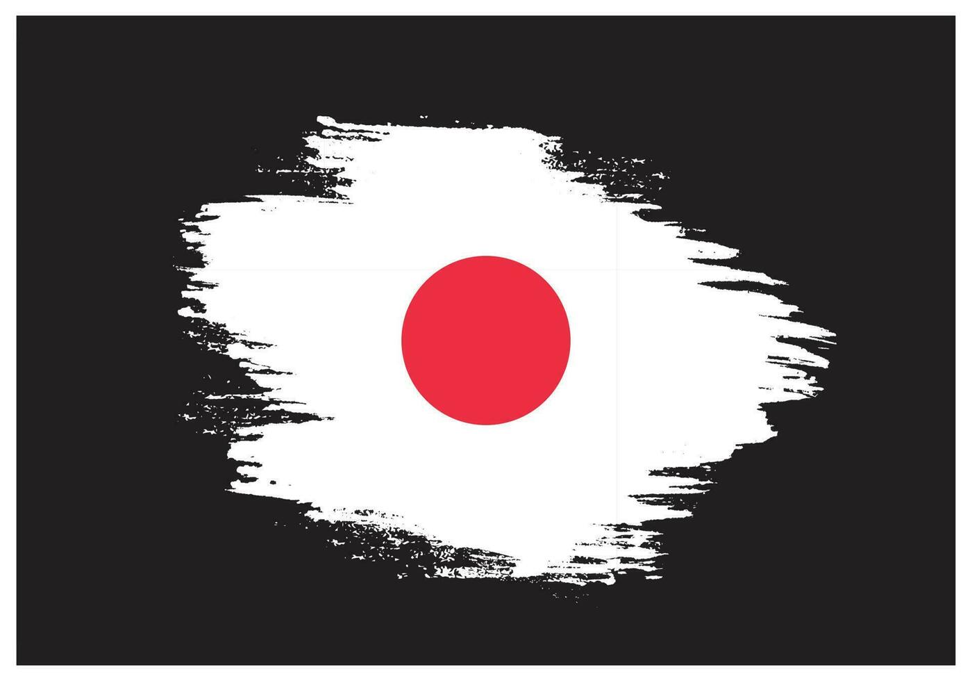pincel trazo forma japón bandera vector