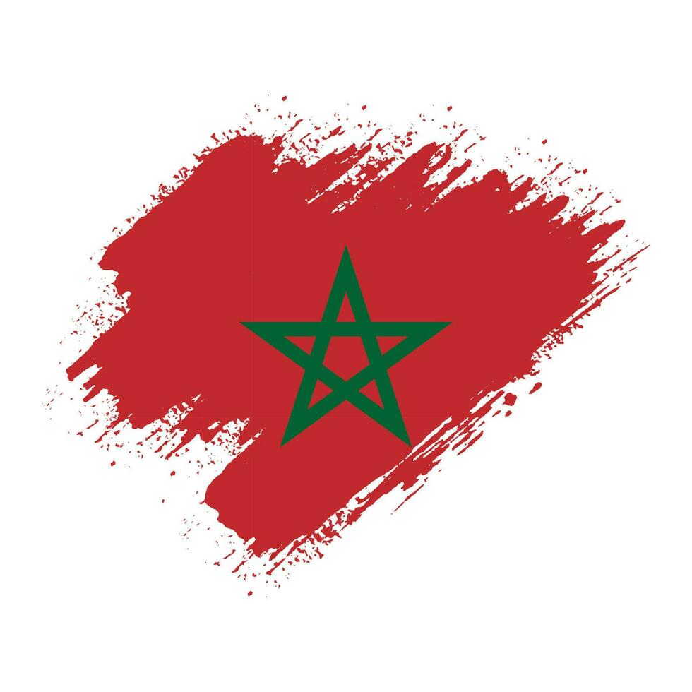nuevo vector de bandera de marruecos vintage de textura grunge descolorida