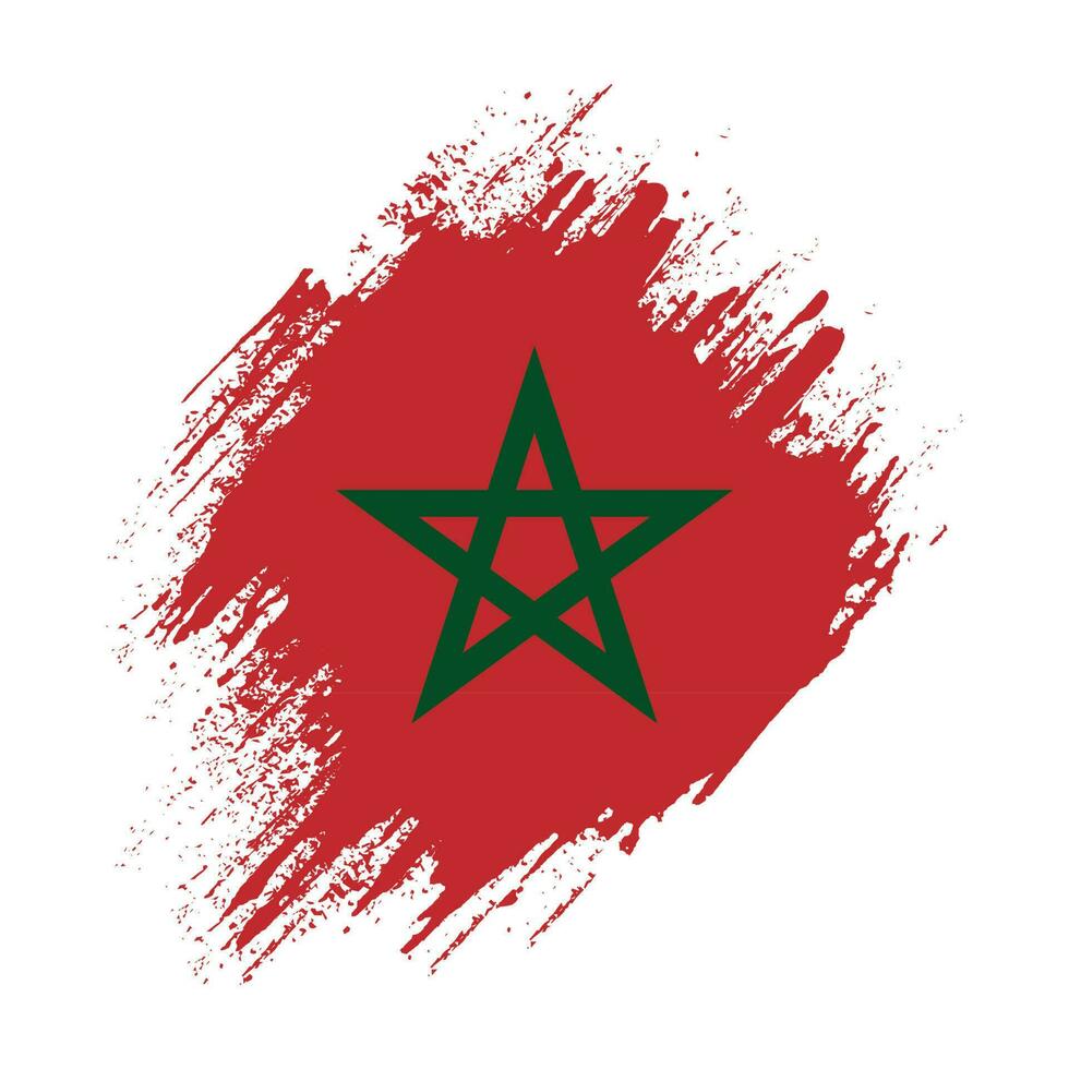 Professional Morocco grunge flag vector