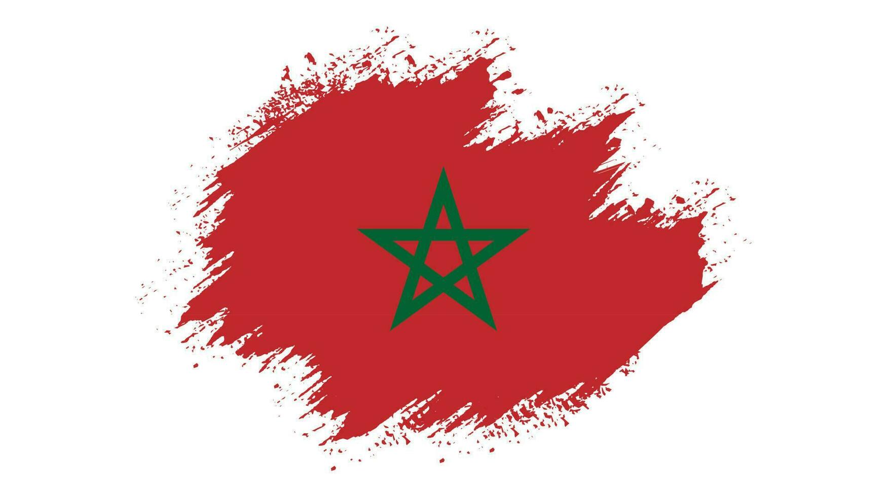 Modern brush stroke frame Morocco flag vector