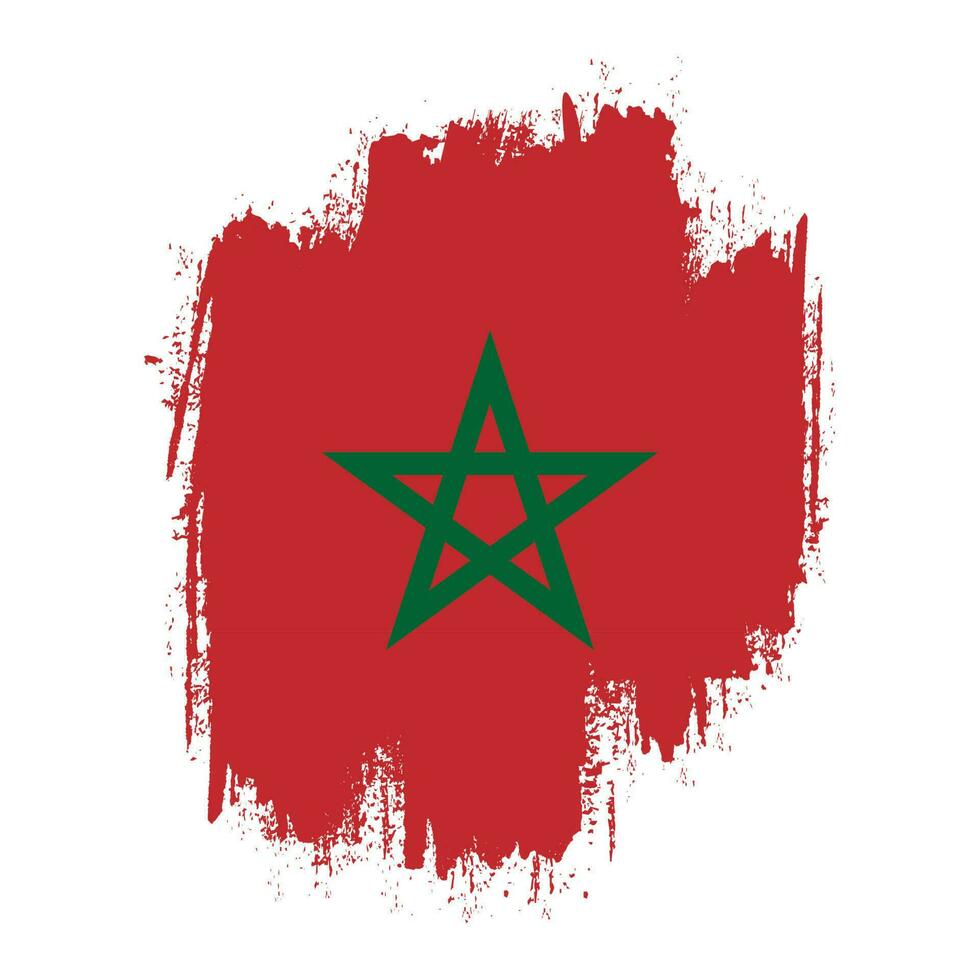 Grunge texture distressed Morocco flag vector