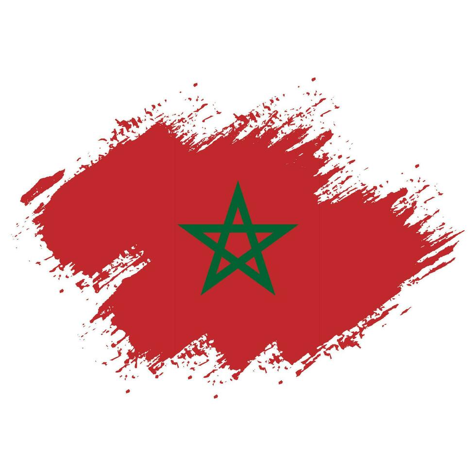 Paint brush stroke clipart Morocco flag vector