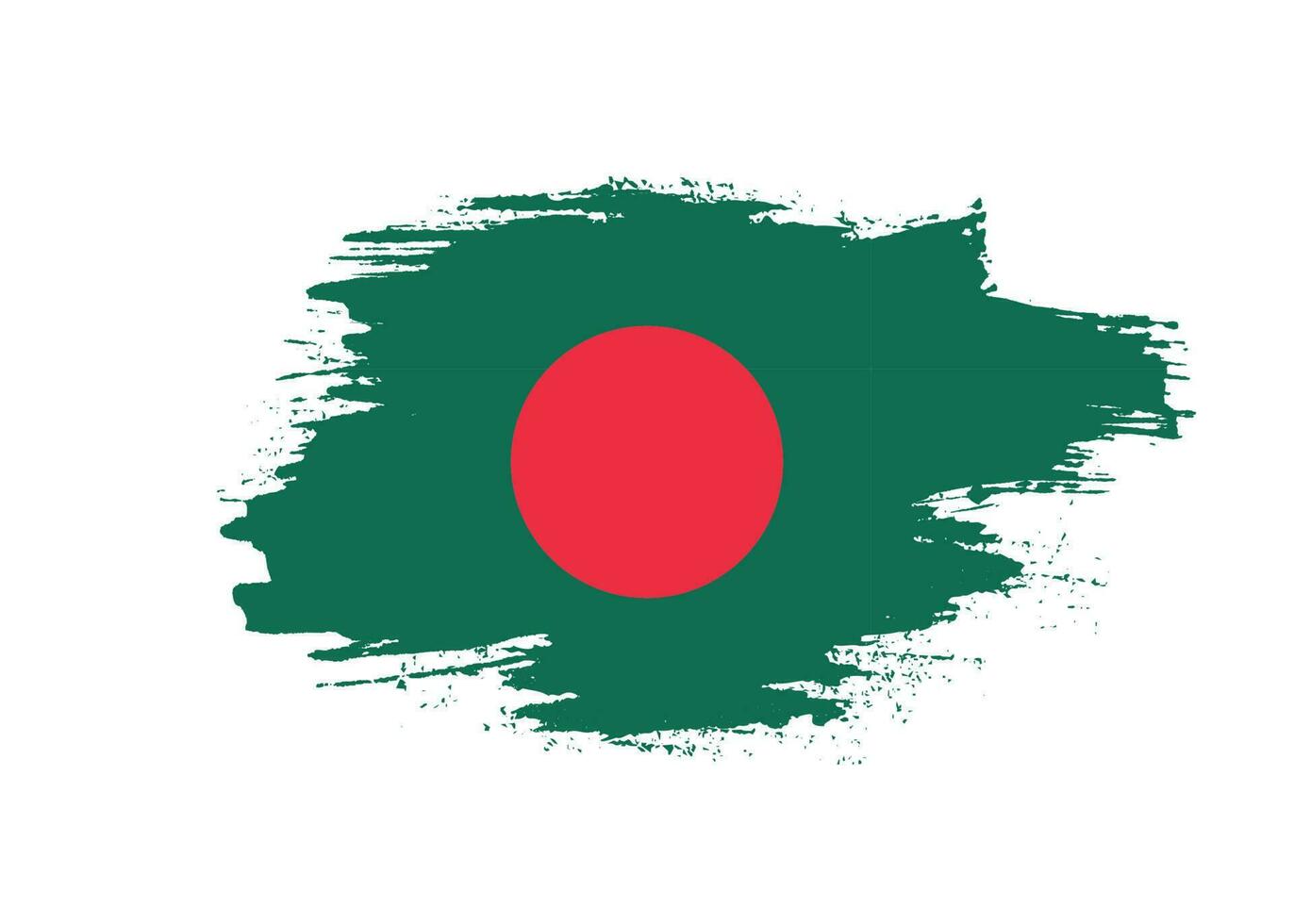 Bangladesh hand paint colorful flag vector