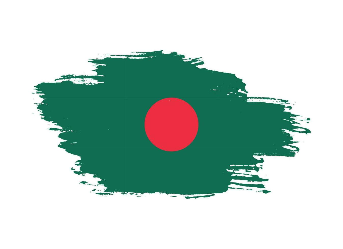 Ink splashes brush stroke Bangladesh flag vector