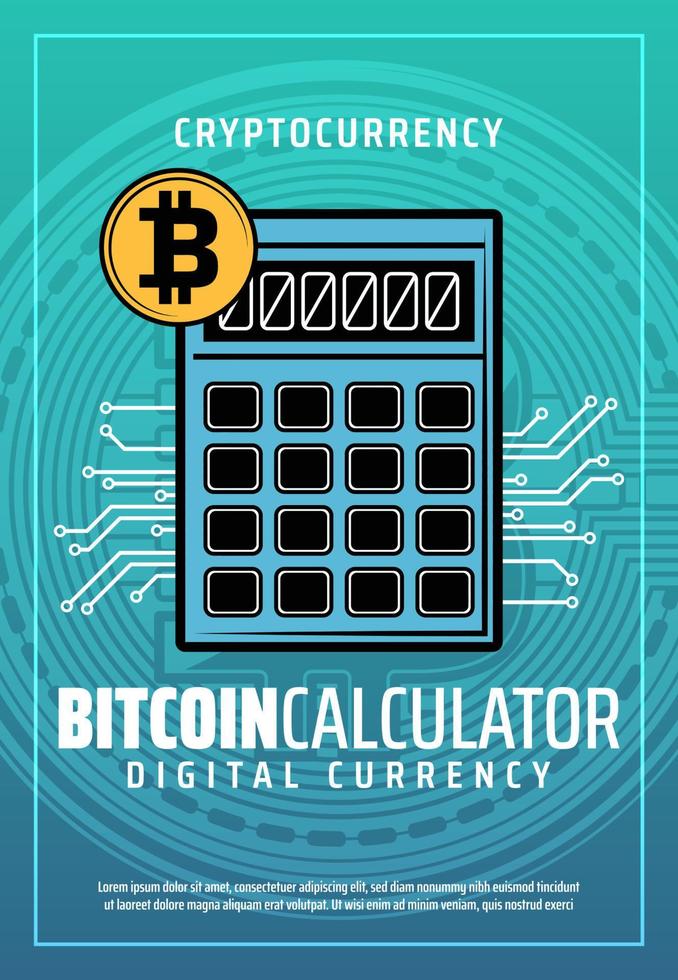 Bitcoin digital money exchange service, vector