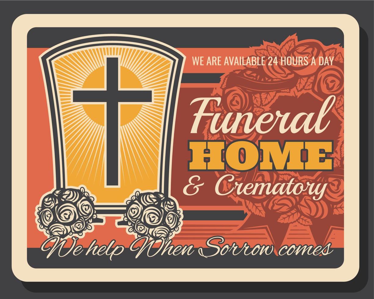 Funeral home and crematory service company vector