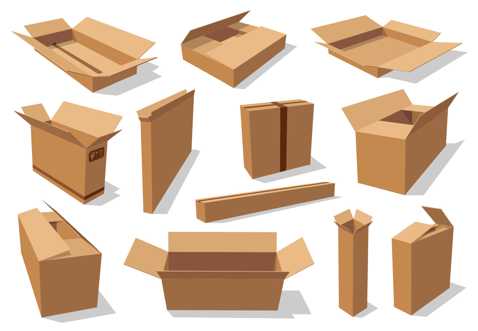 Cardboard packaging containers empty carton boxes 16542973 Vector