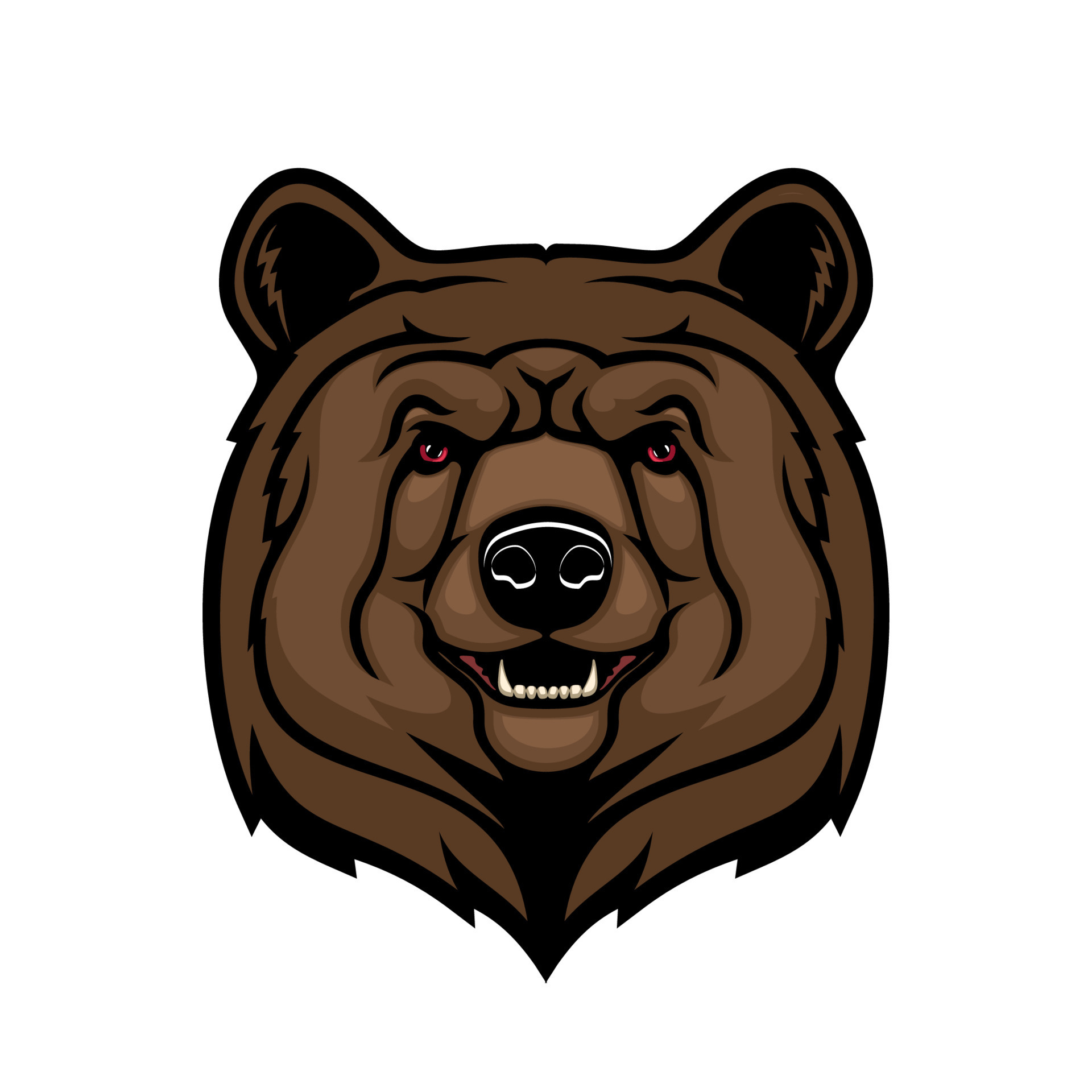 Brown bear head, animal mascot 16542980 Vector Art at Vecteezy