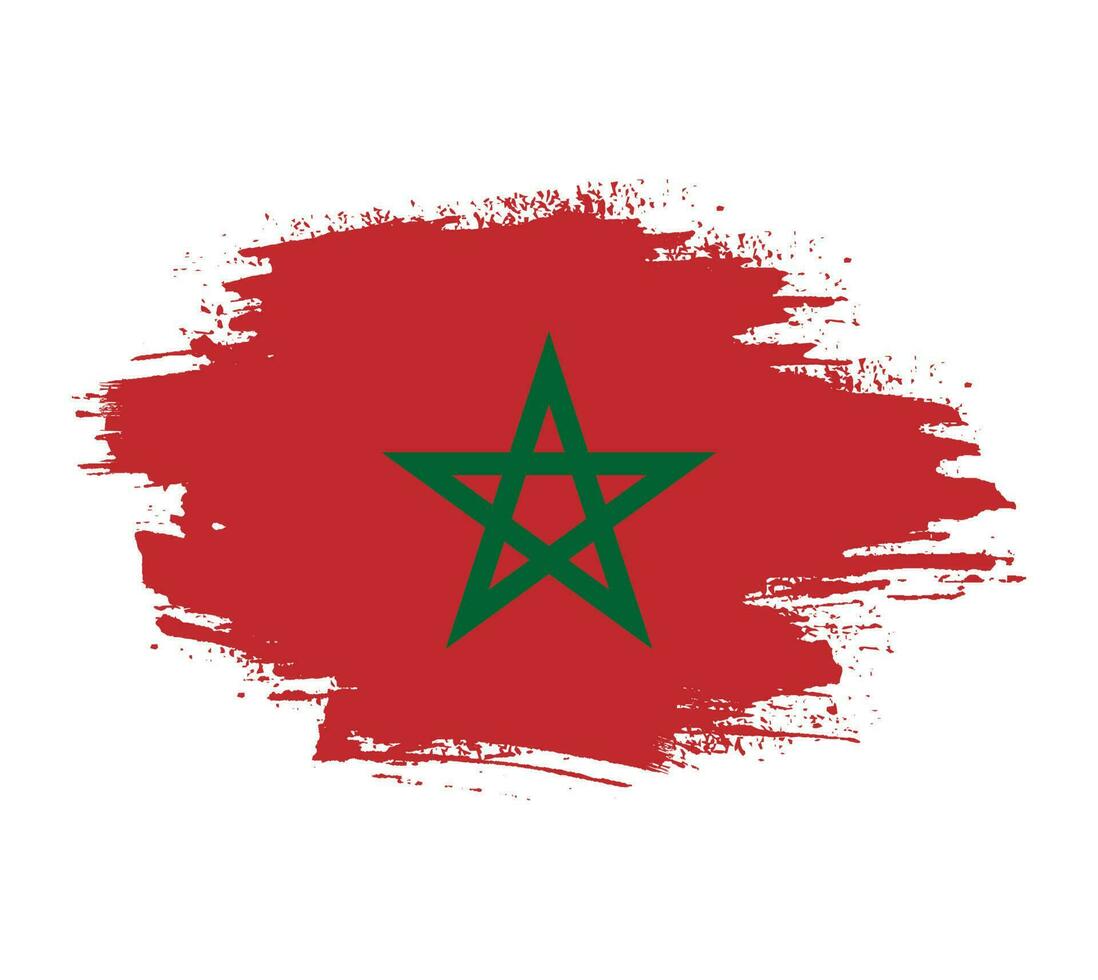 New splash grunge texture Morocco flag vector