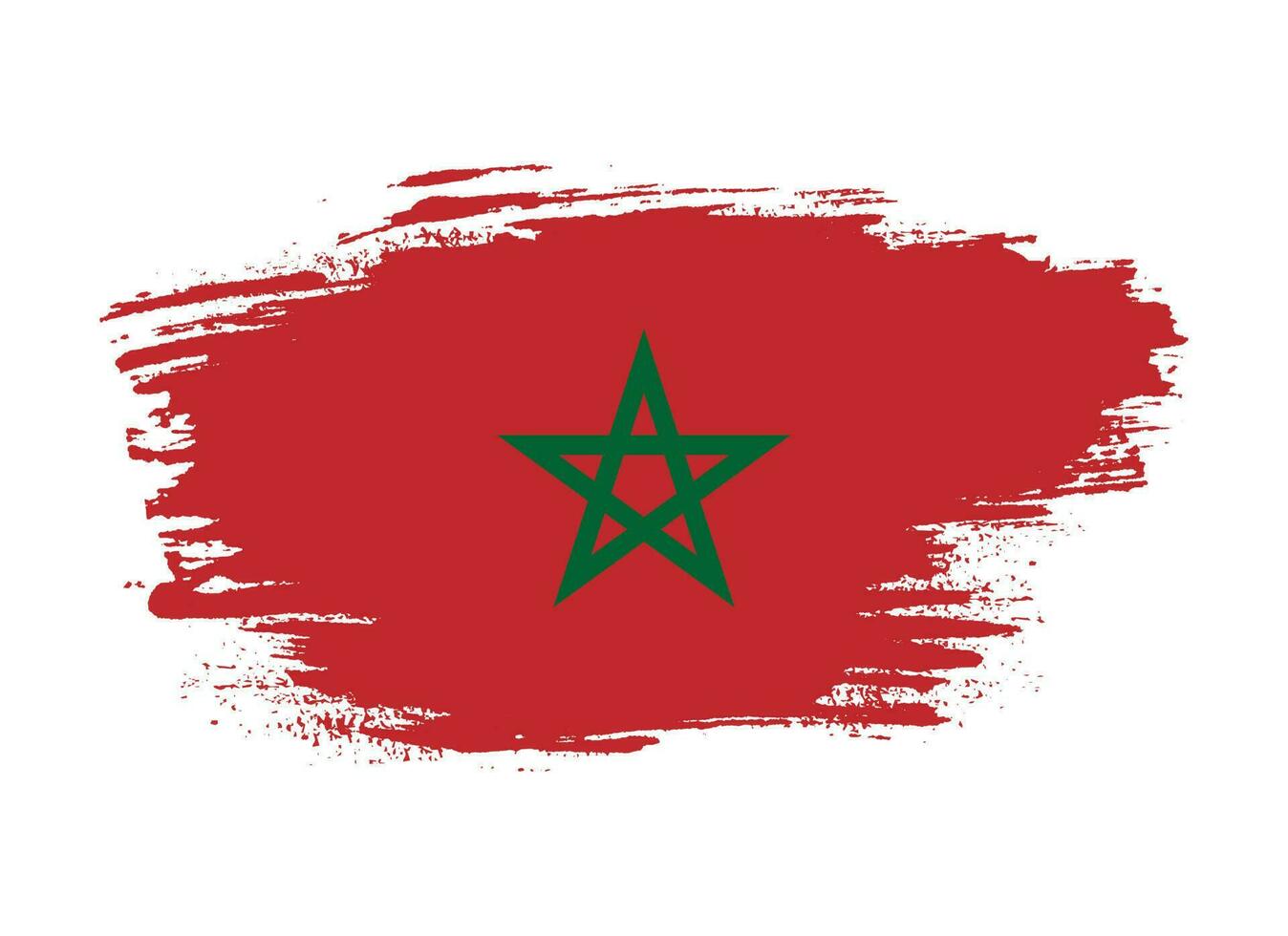 Vector paint brush stroke Morocco flag