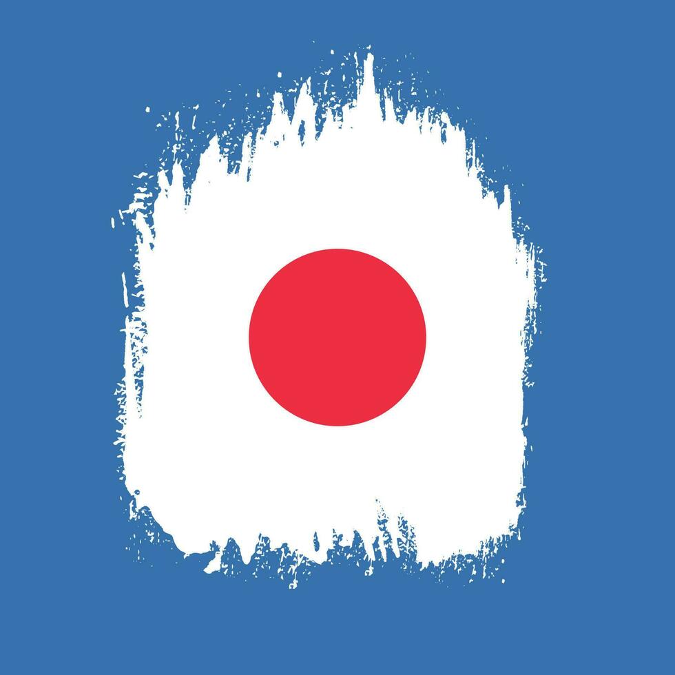 Hand painted abstract Japan vintage flag vector