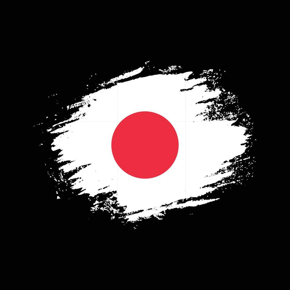 Hand paint Japan flag vector