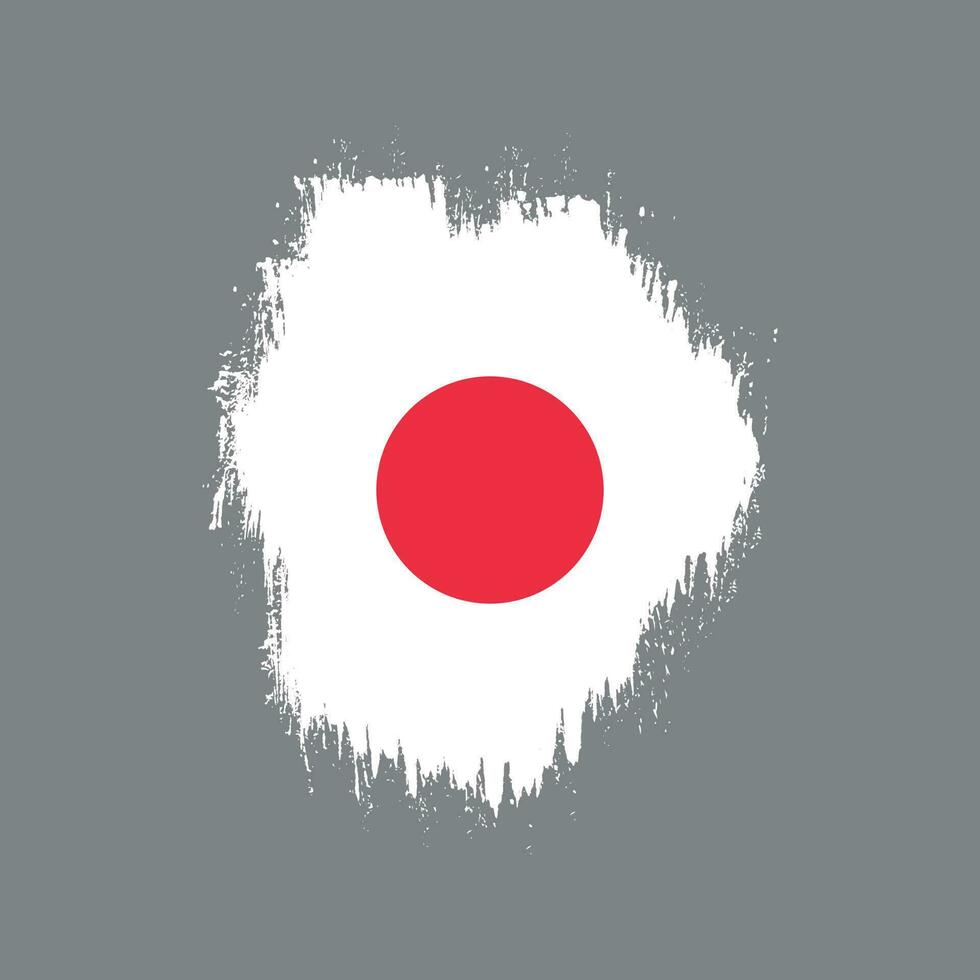 New faded grunge texture vintage Japan flag vector