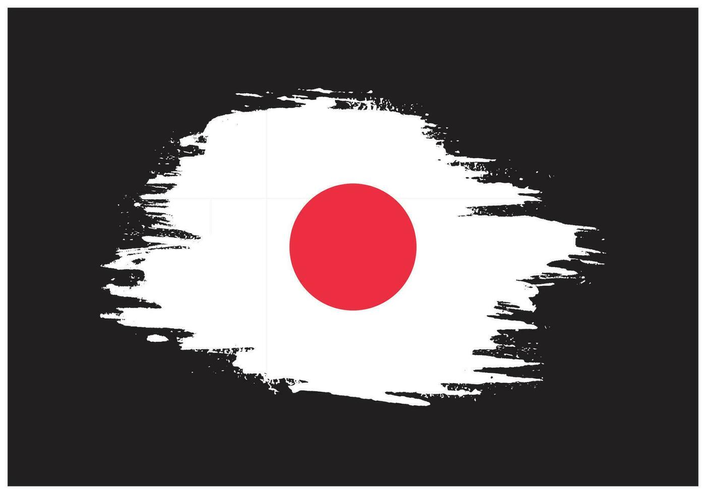 Japan paint brush stroke template flag vector