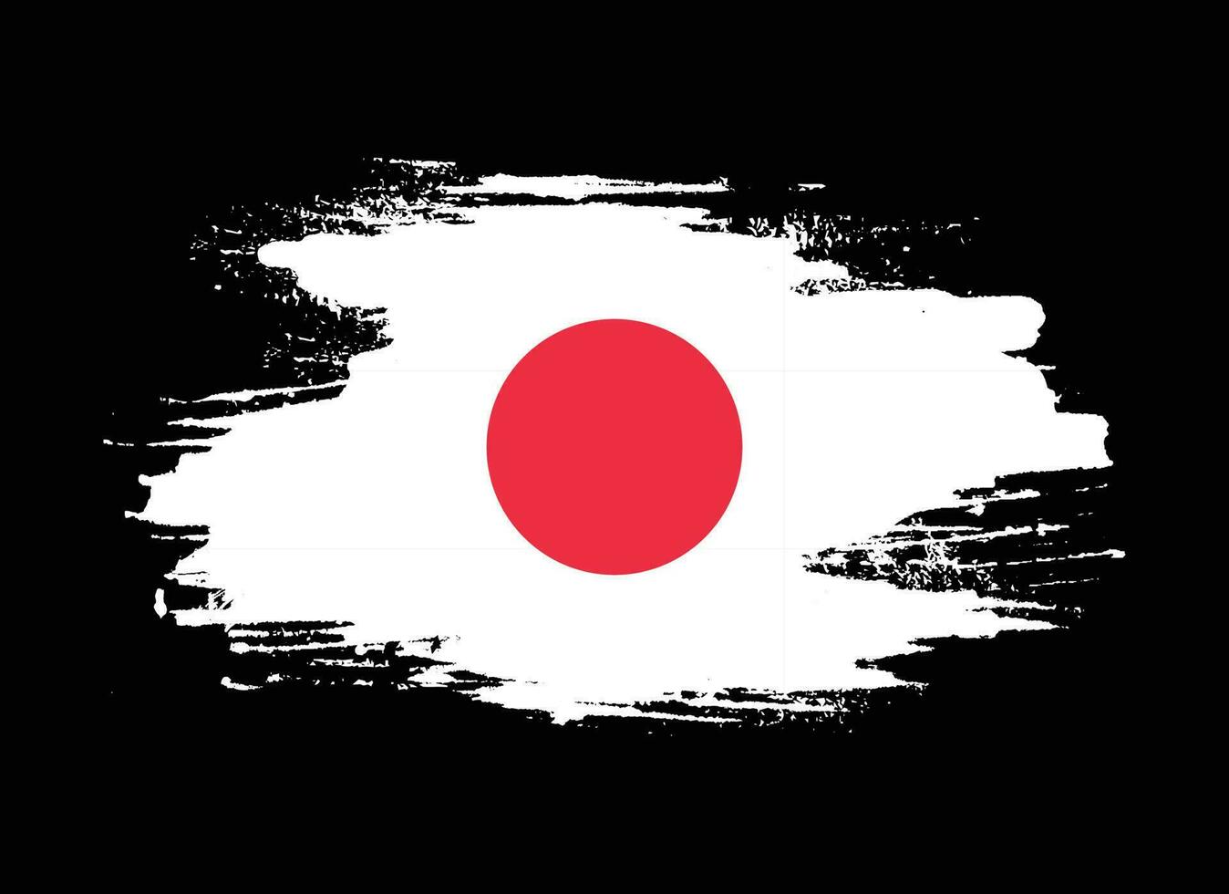 Japan paintbrush frame flag vector