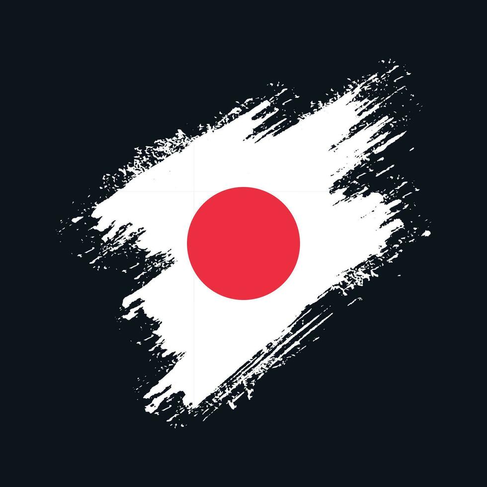 Grunge paint brush stroke Japan flag vector