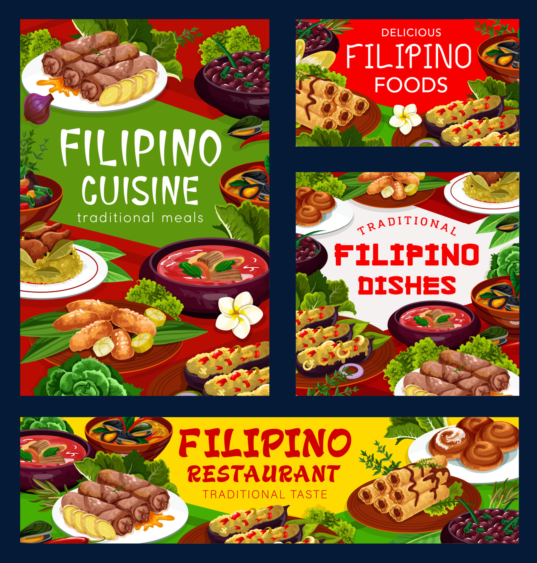 Filipino cuisine asian food vector 16543242 Vector Art at Vecteezy