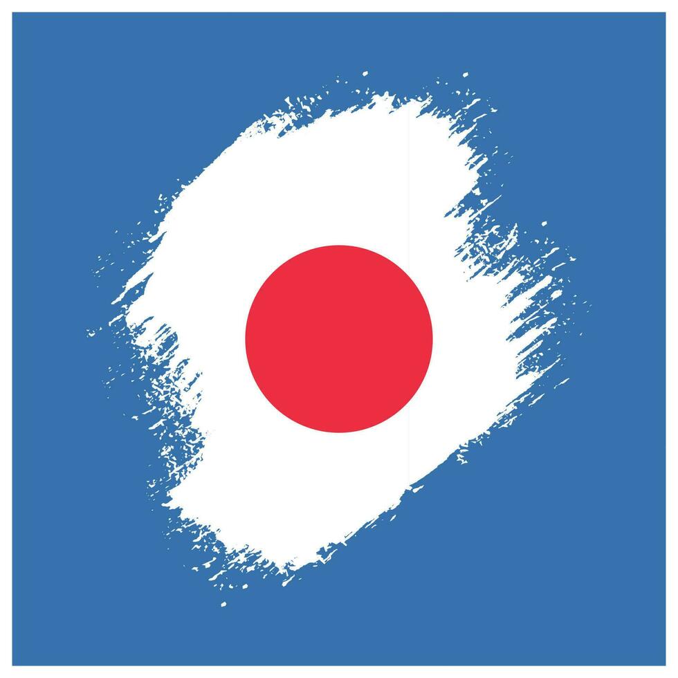 Vintage Japan grunge flag vector