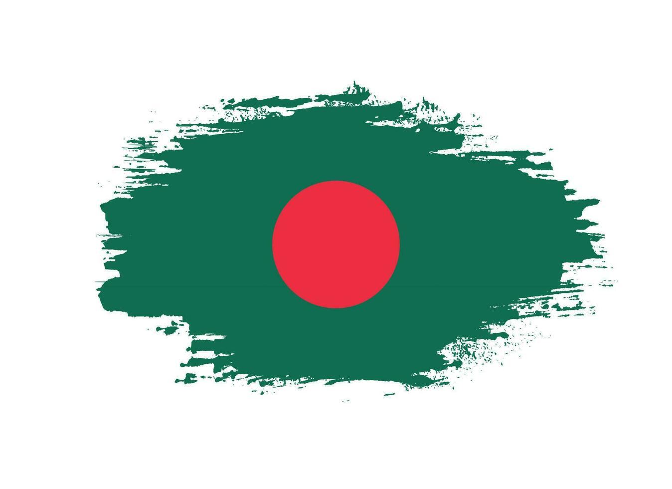 trazo de pincel vector dibujado a mano bandera de bangladesh