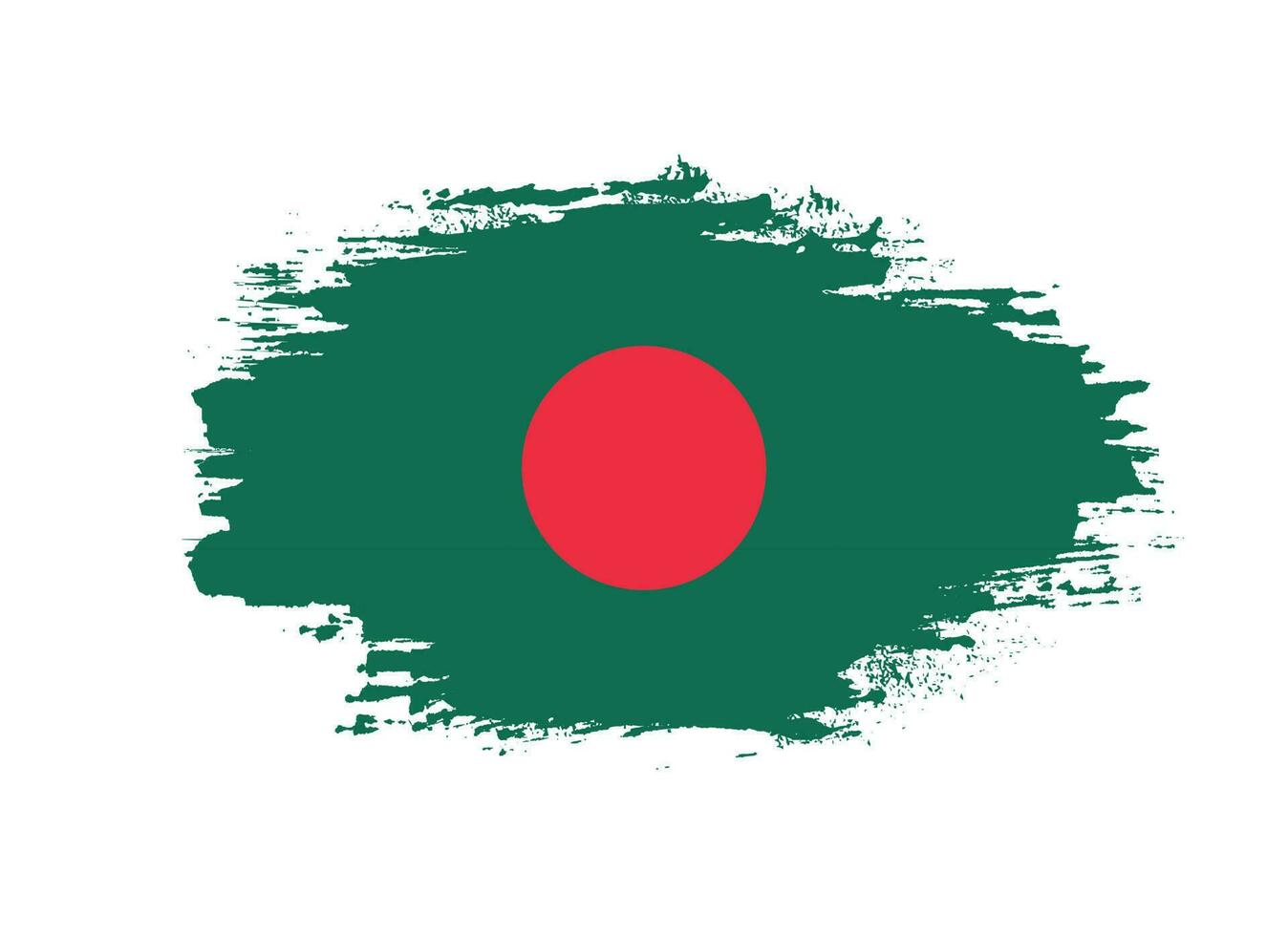 Brush stroke hand drawn vector Bangladesh flag