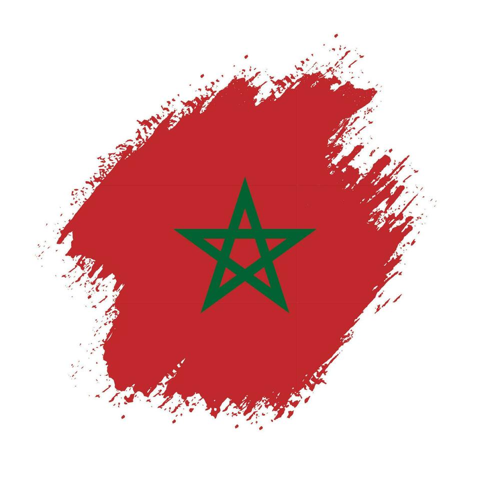 Modern brush stroke Morocco flag vector