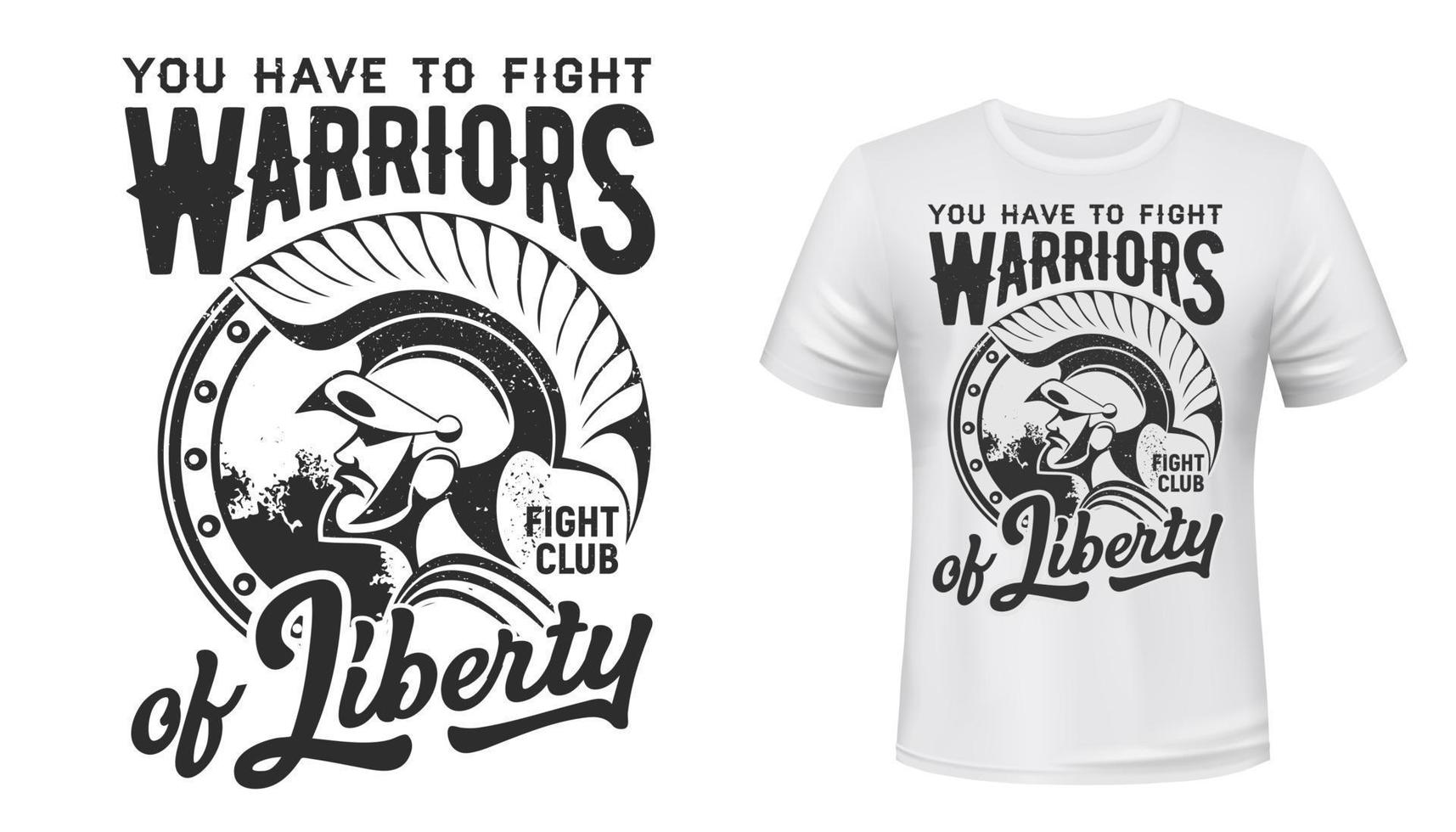 guerrero camiseta imprimir vector lucha club mascota