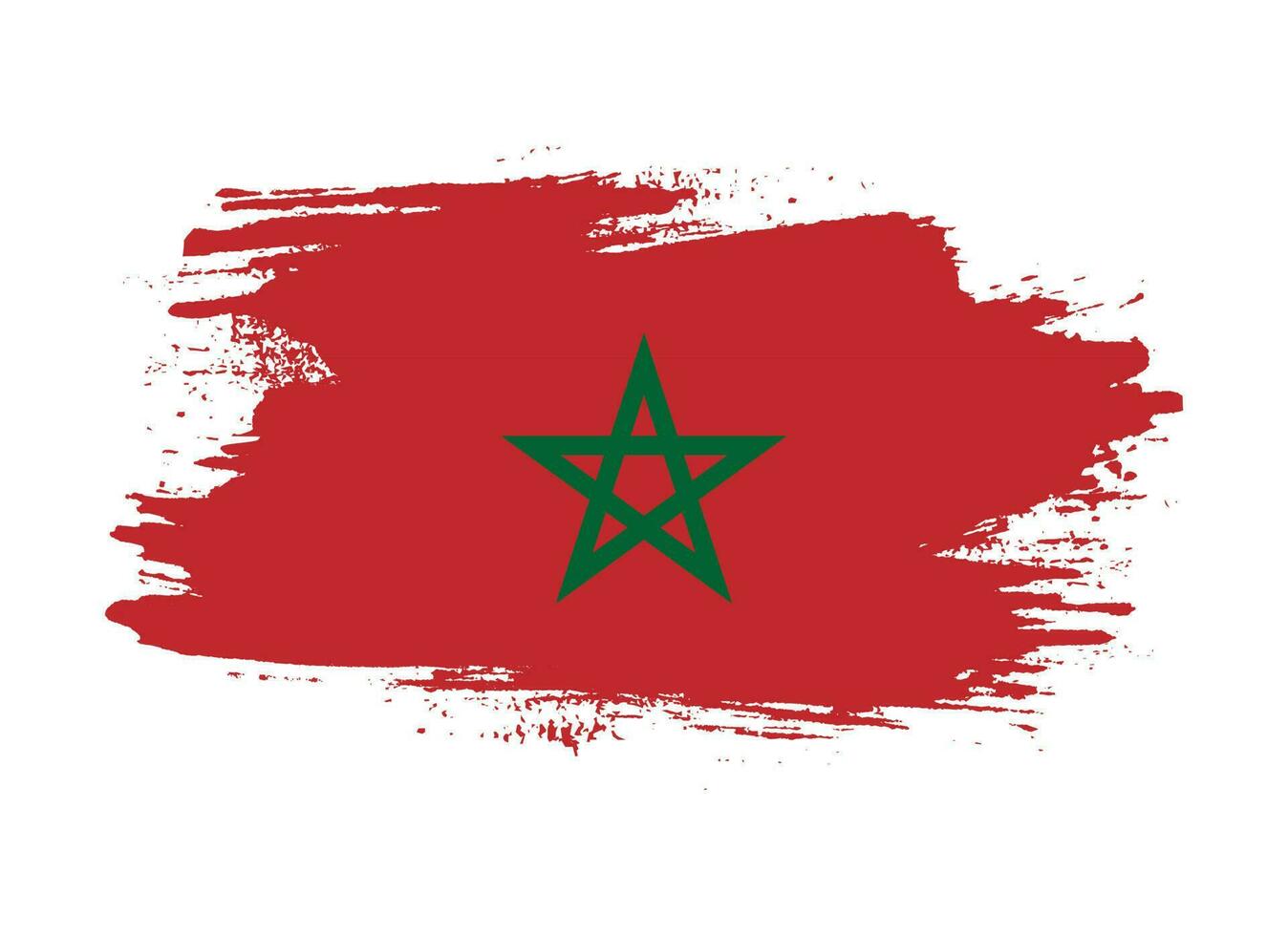 Vector brush stroke Morocco flag