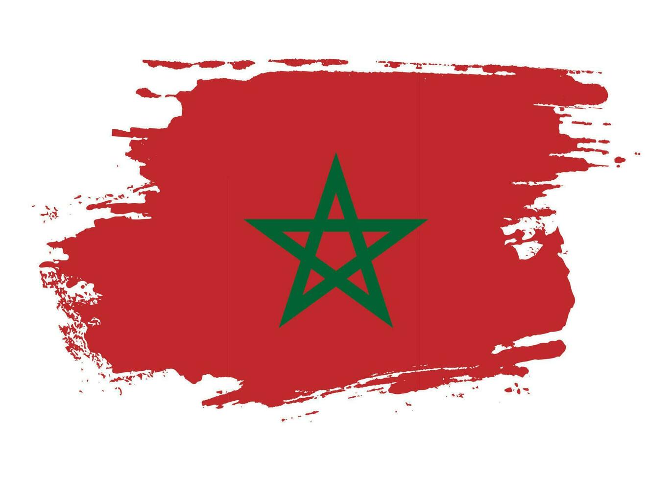 Paint brush stroke Morocco flag vector