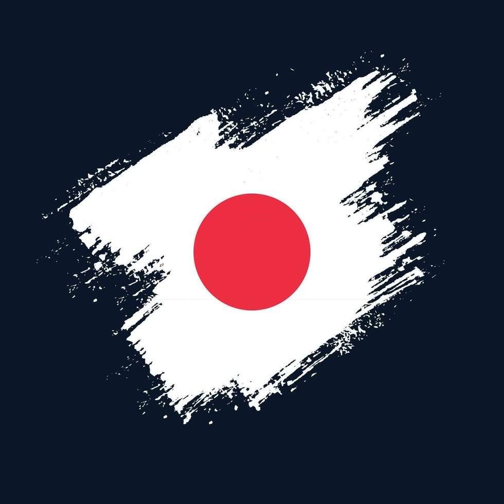 Brush frame Japan flag vector