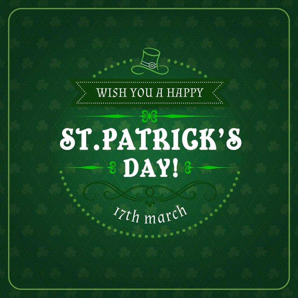 Patricks day greetings in frame, Irish holiday vector