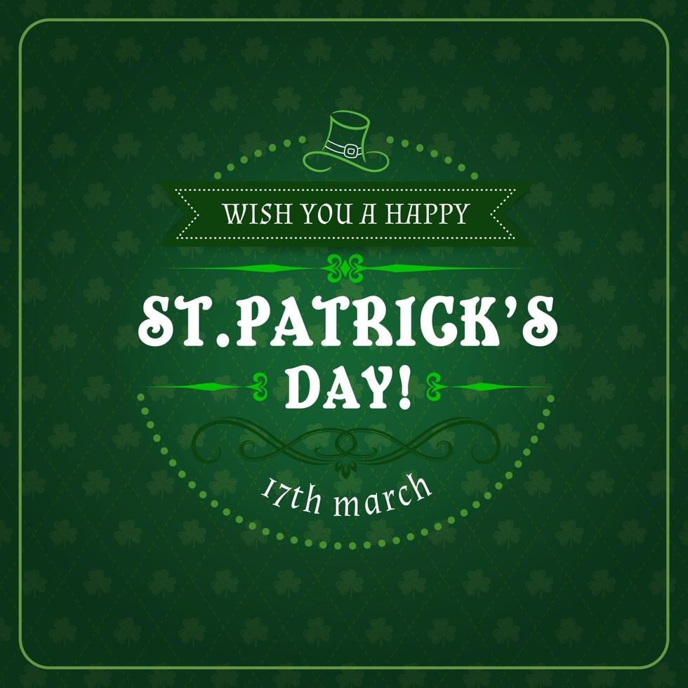 Patricks day greetings in frame, Irish holiday vector