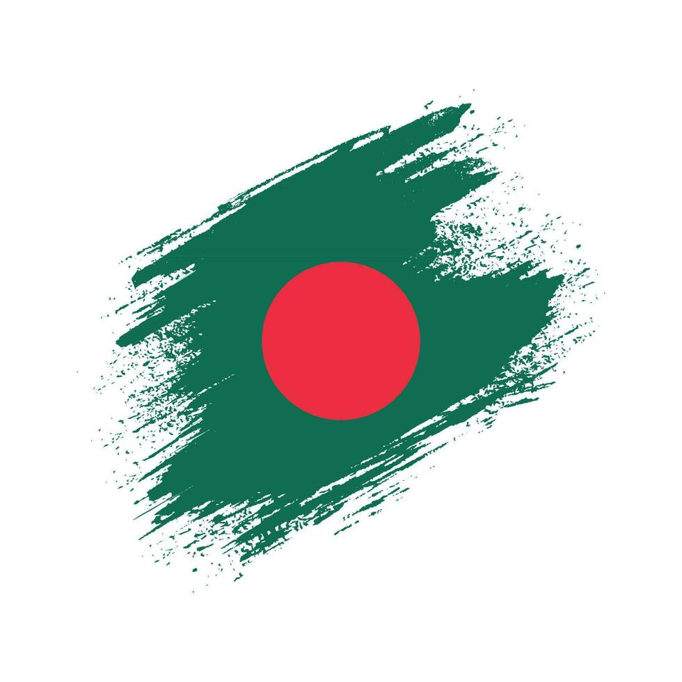 New Bangladesh hand paint grunge flag vector