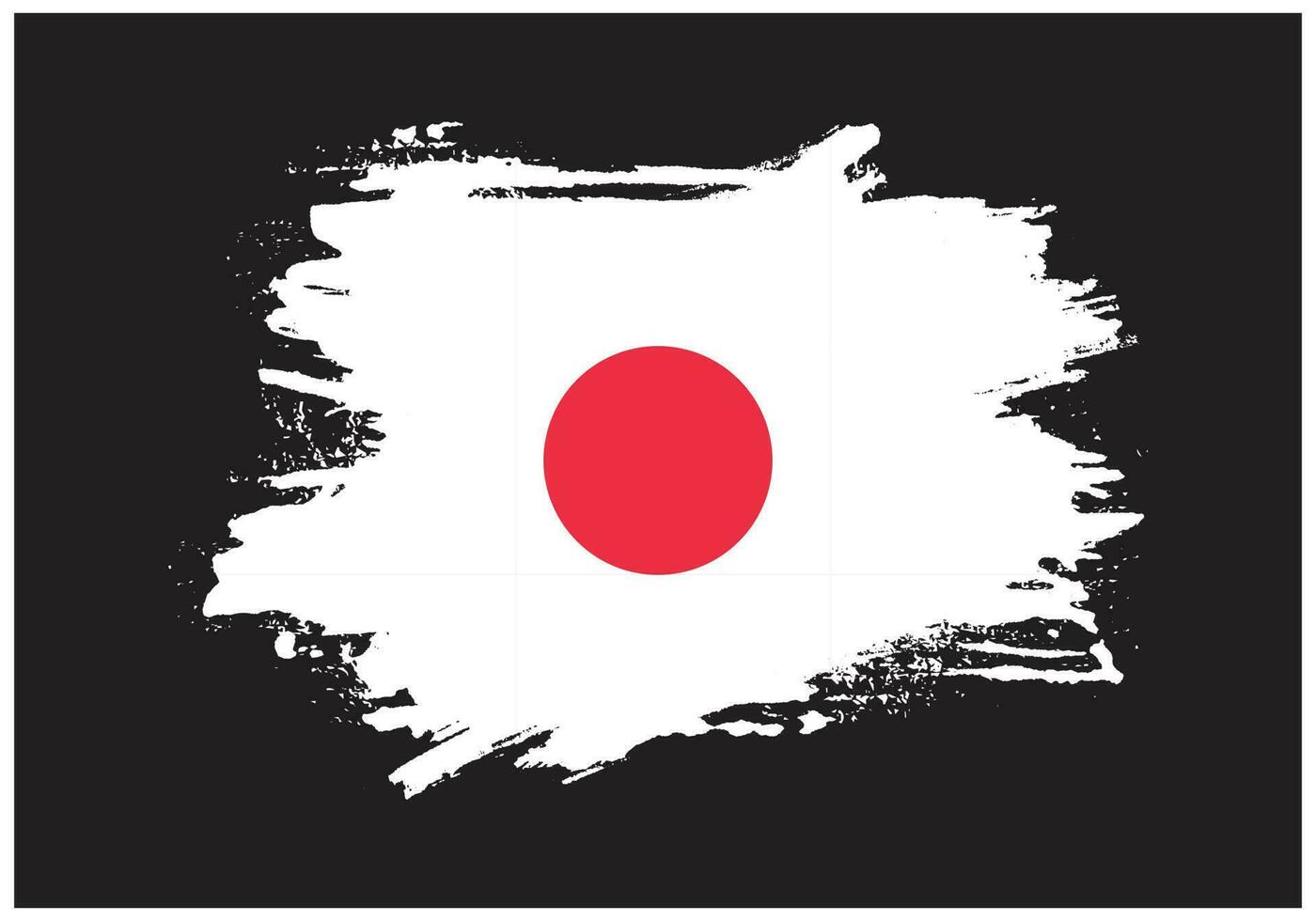 Brush stroke hand drawn vector Japan flag