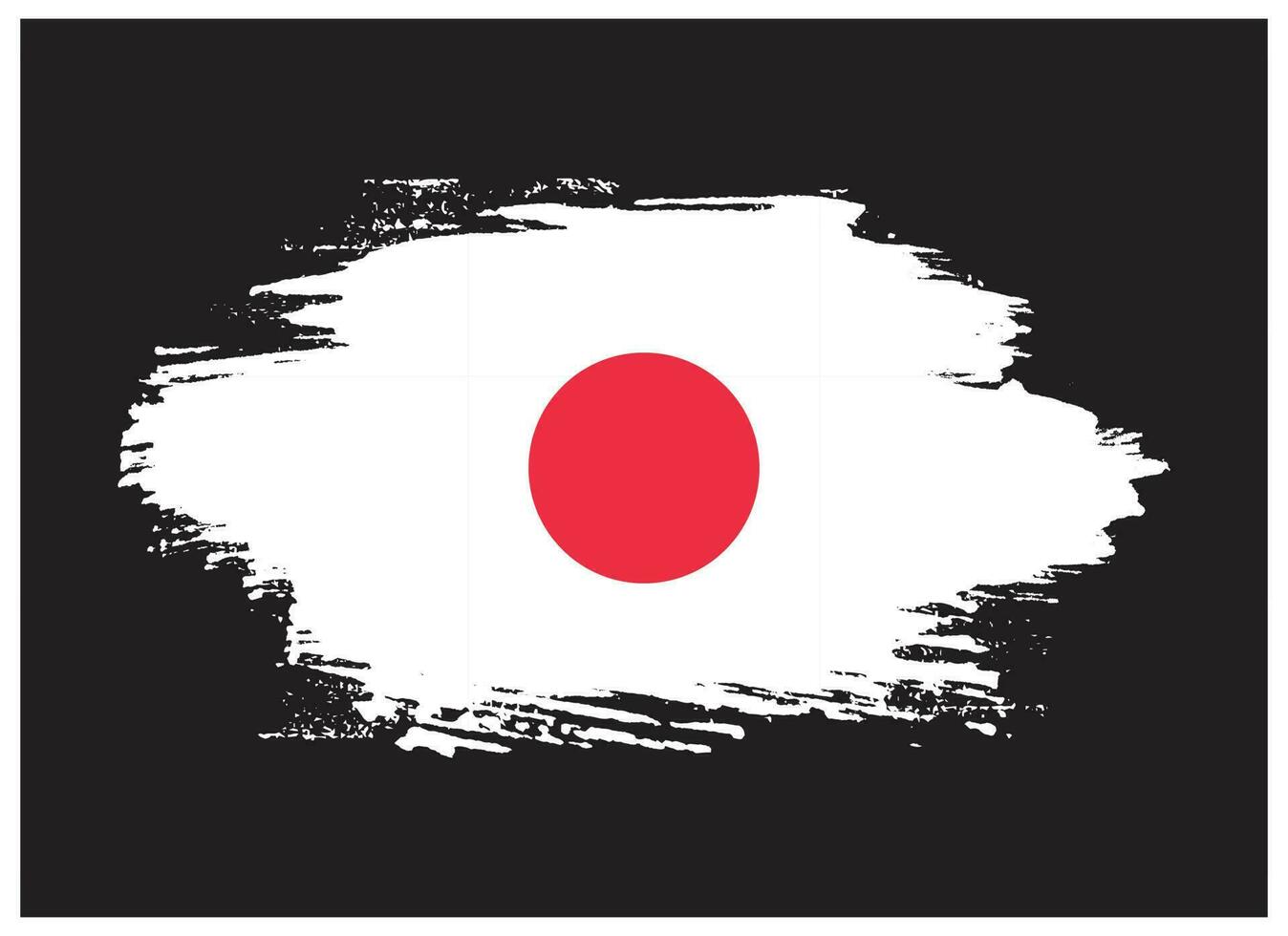 Brush effect Japan grunge texture flag vector