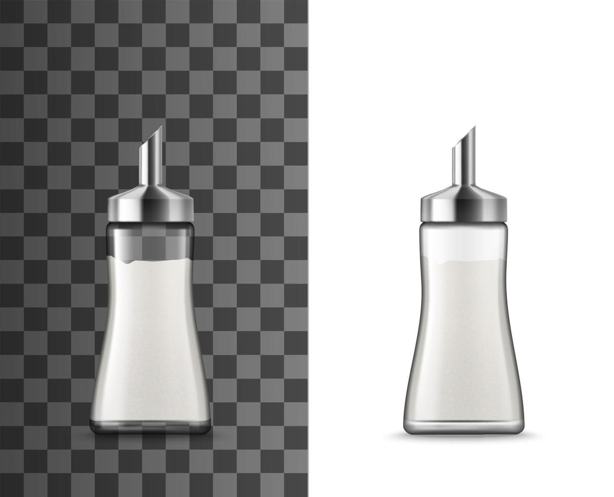 Salt shaker glass bottle with pouring spout vector