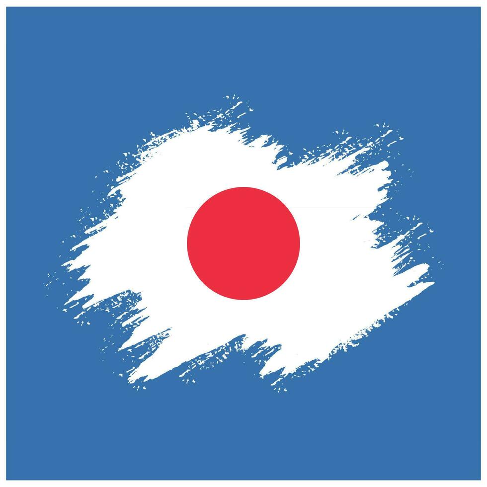 Vintage Japan grunge flag vector