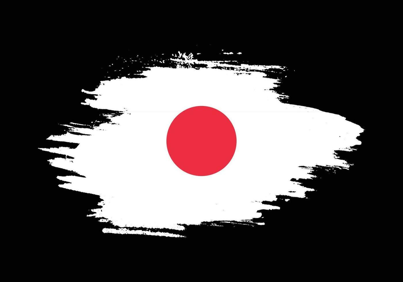 Paint brush stroke shape Japan flag vector