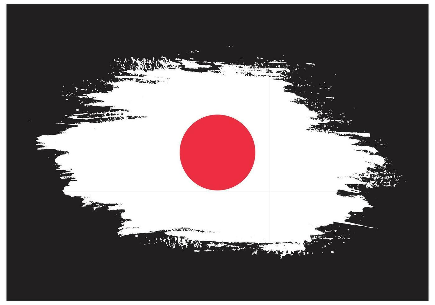 Ink splashes brush stroke Japan flag vector