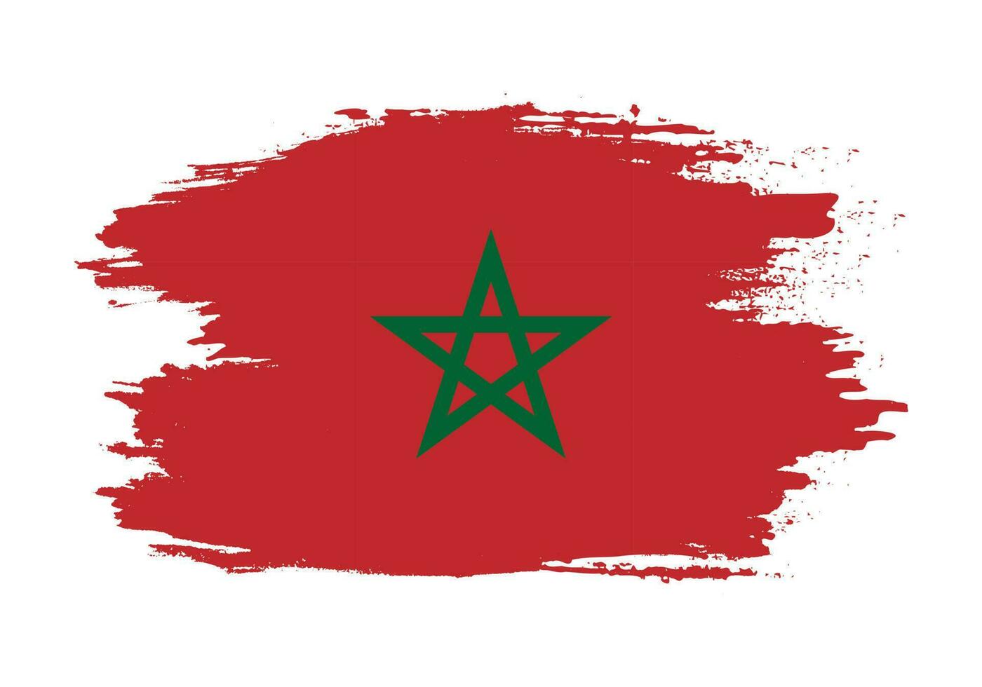 Abstract grunge stroke Morocco flag vector