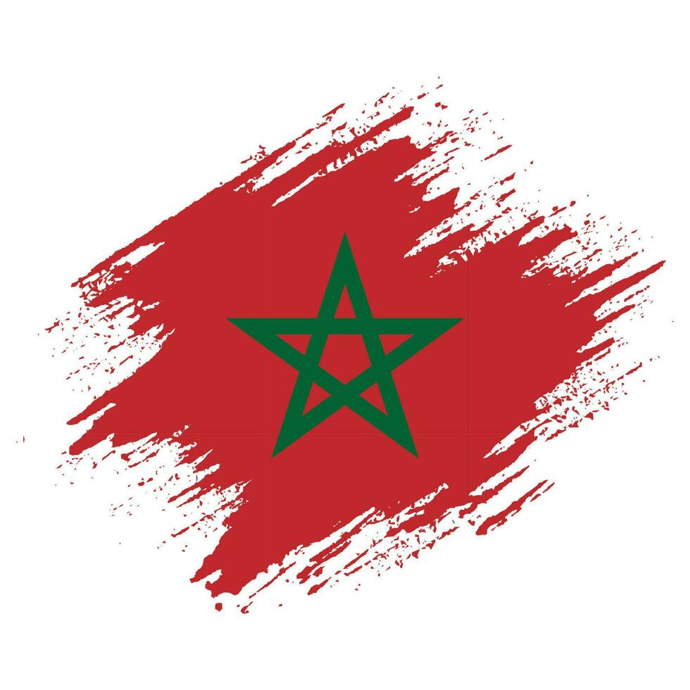 Creative Morocco grunge flag vector