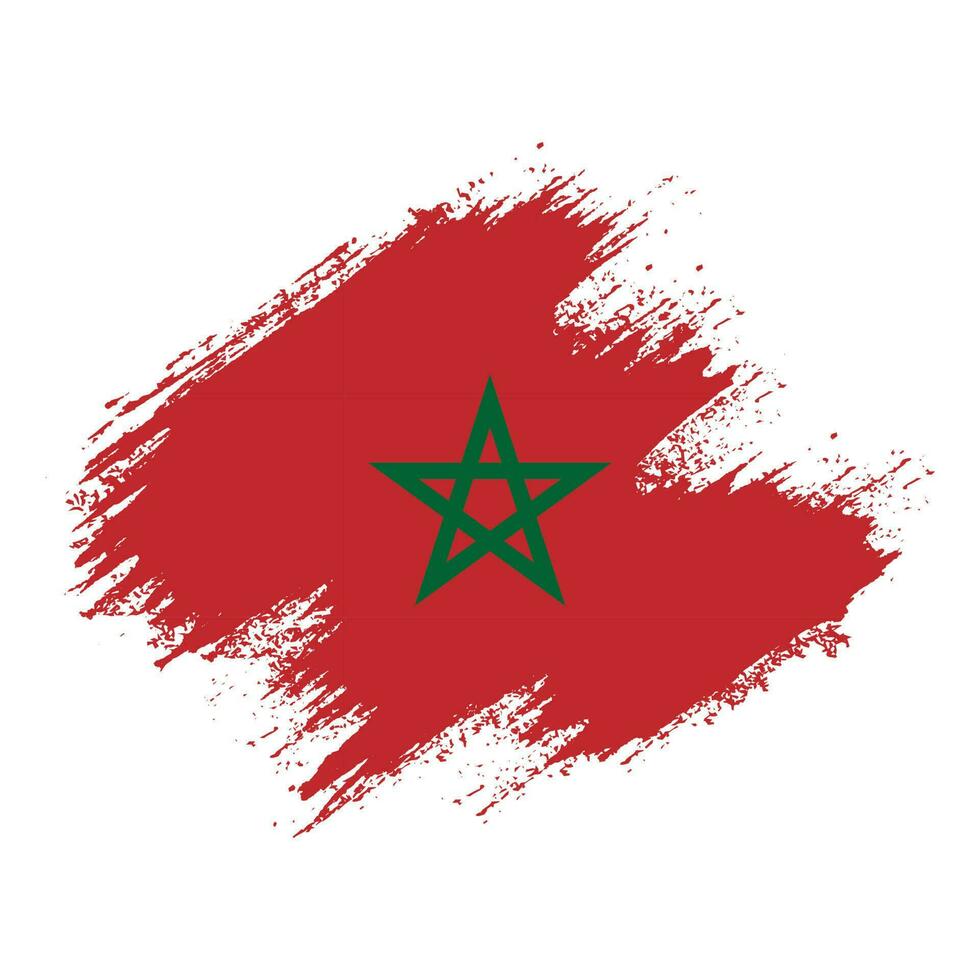 Splatter brush stroke Morocco flag vector