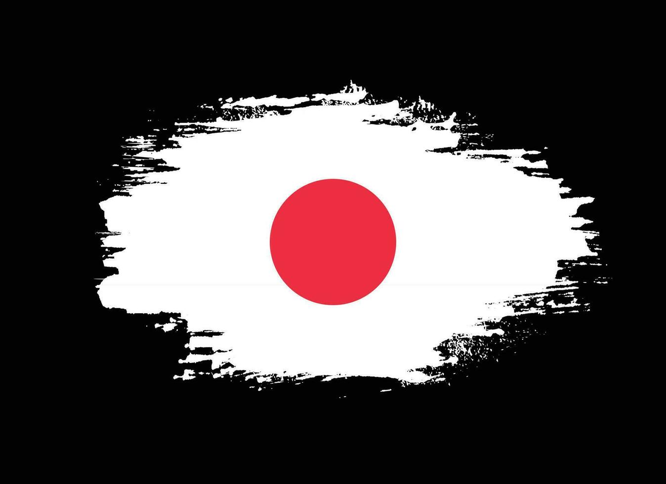 Brush stroke hand drawn vector Japan flag