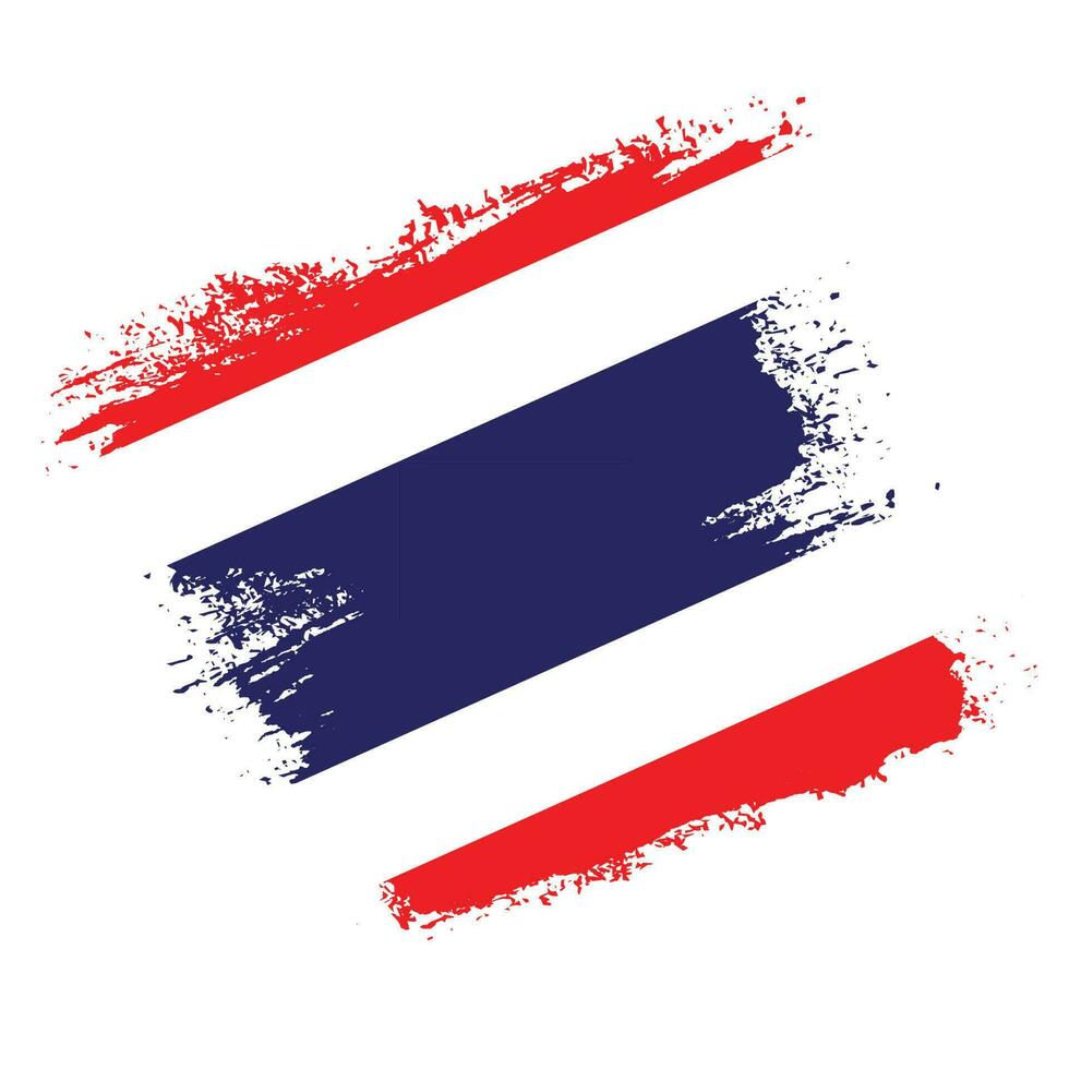 vector de bandera de tailandia de efecto de pincel vintage