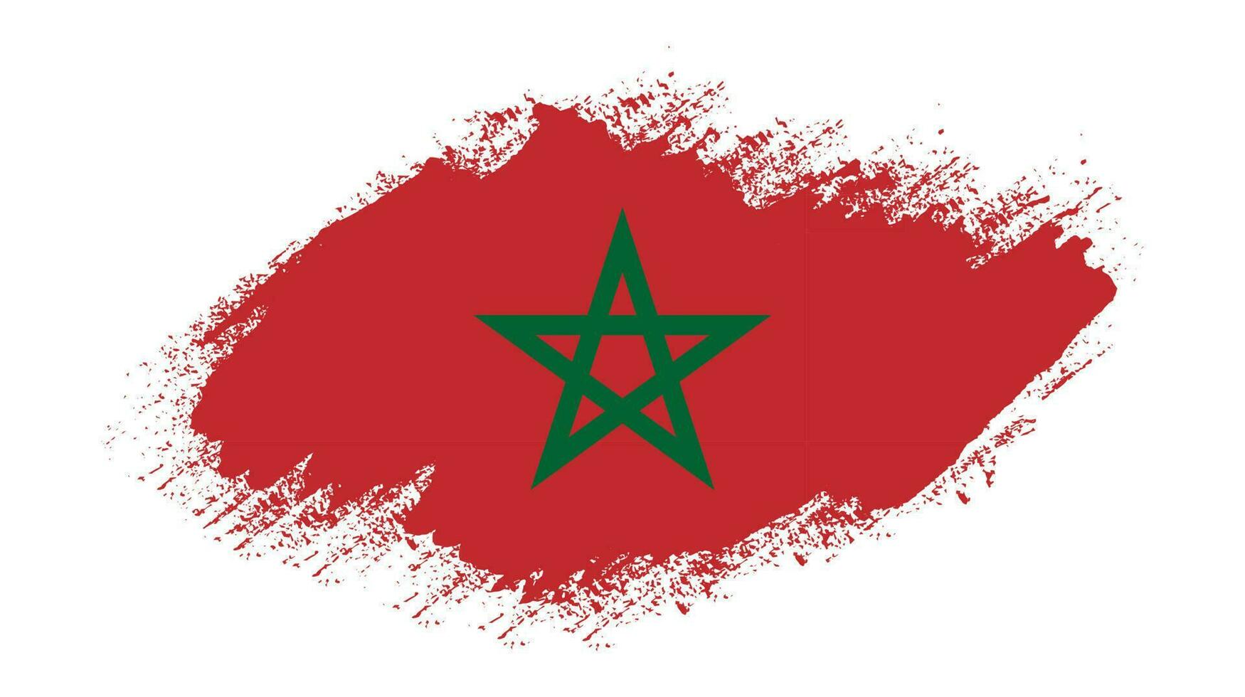 Flat grunge texture abstract Morocco flag vector