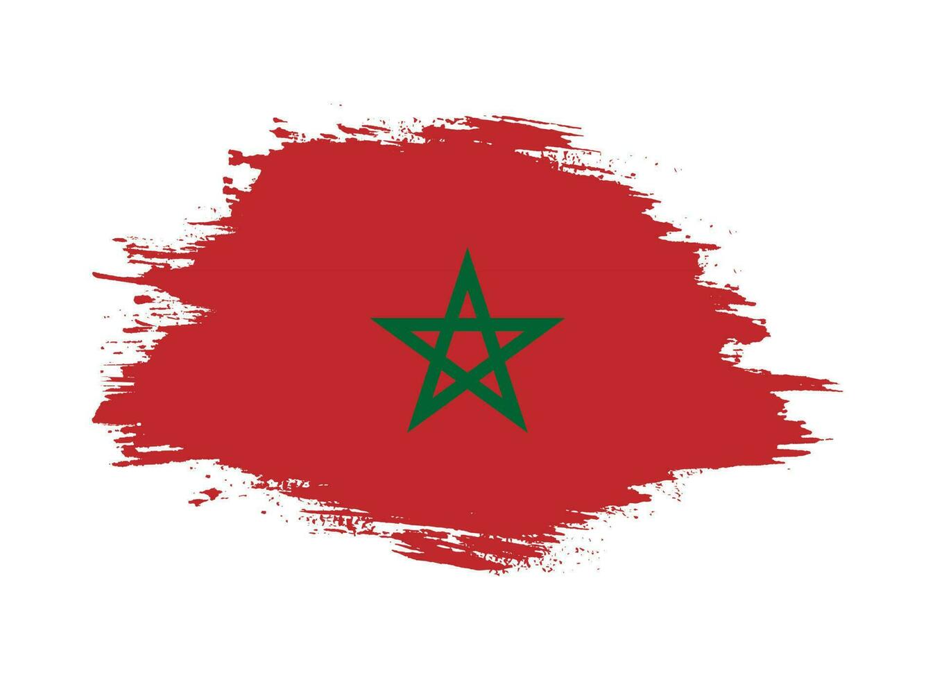 Vector grunge brush stroke Morocco flag vector