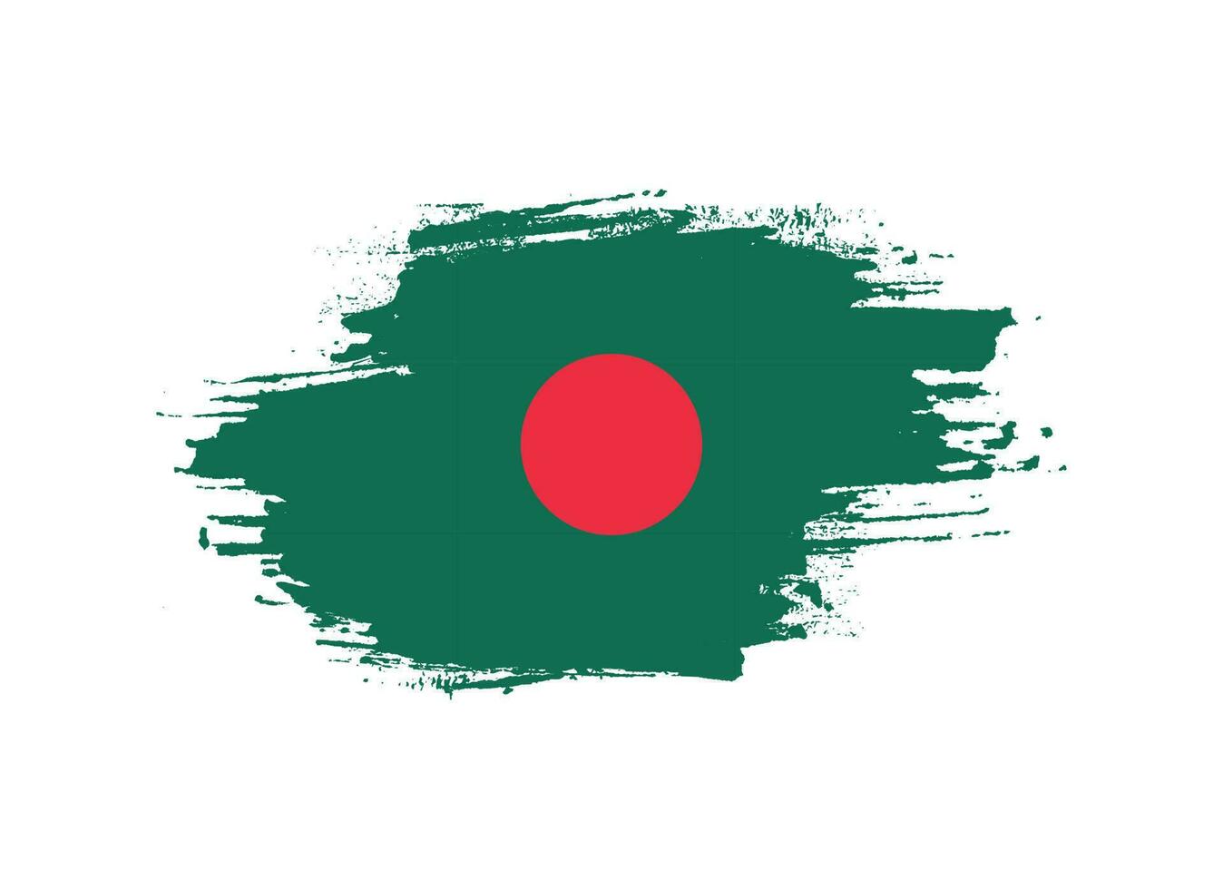 Paint brush stroke grunge texture Bangladesh flag vector