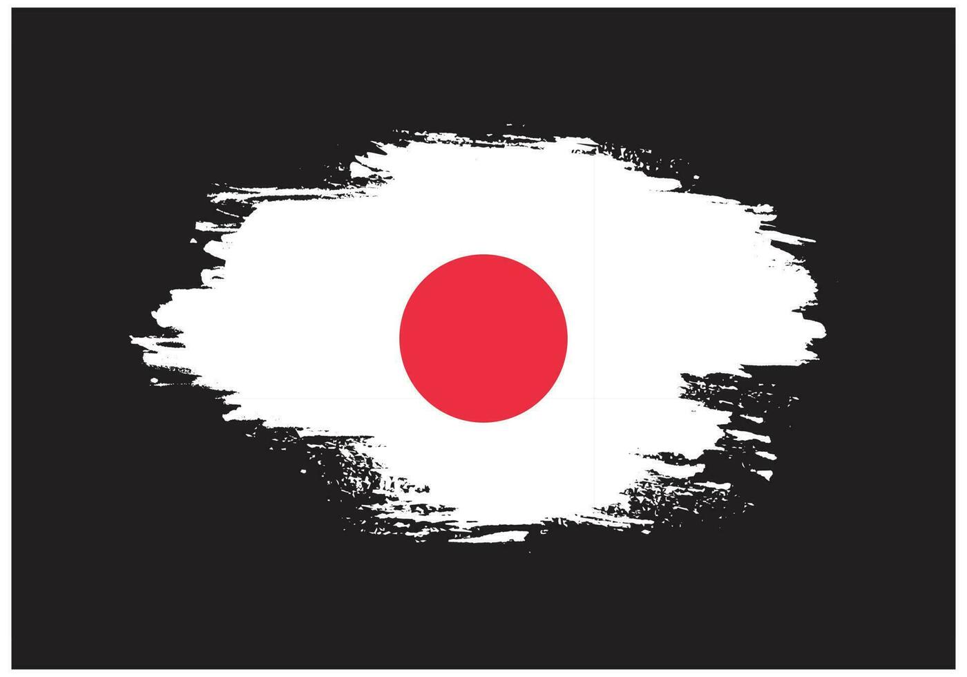 Hand drawn grunge brush stroke Japan flag vector