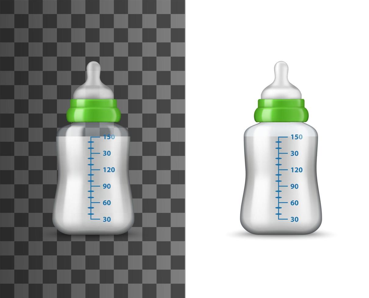 botella de leche para bebés objeto aislado vector