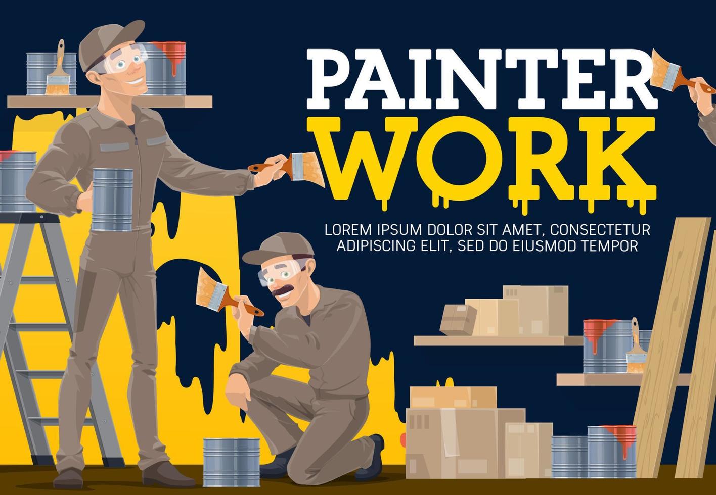 Painters at work, construction industry vector